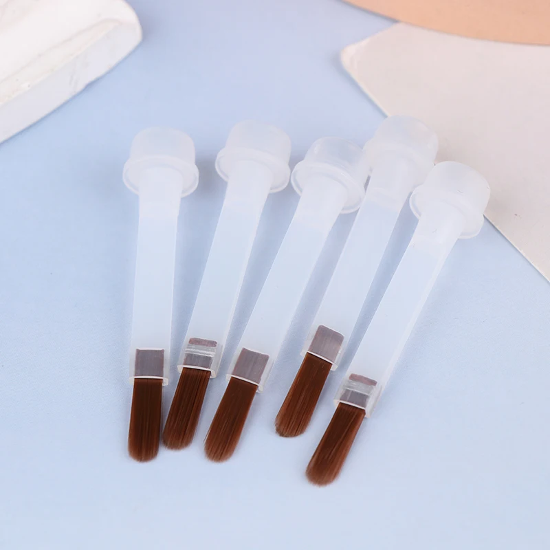 5/10/20Pcs Disposable Nail Polish Brush For 15ml Nail Polish Bottle Replacement Brush Brown Hair Nail Art Brush Applicators