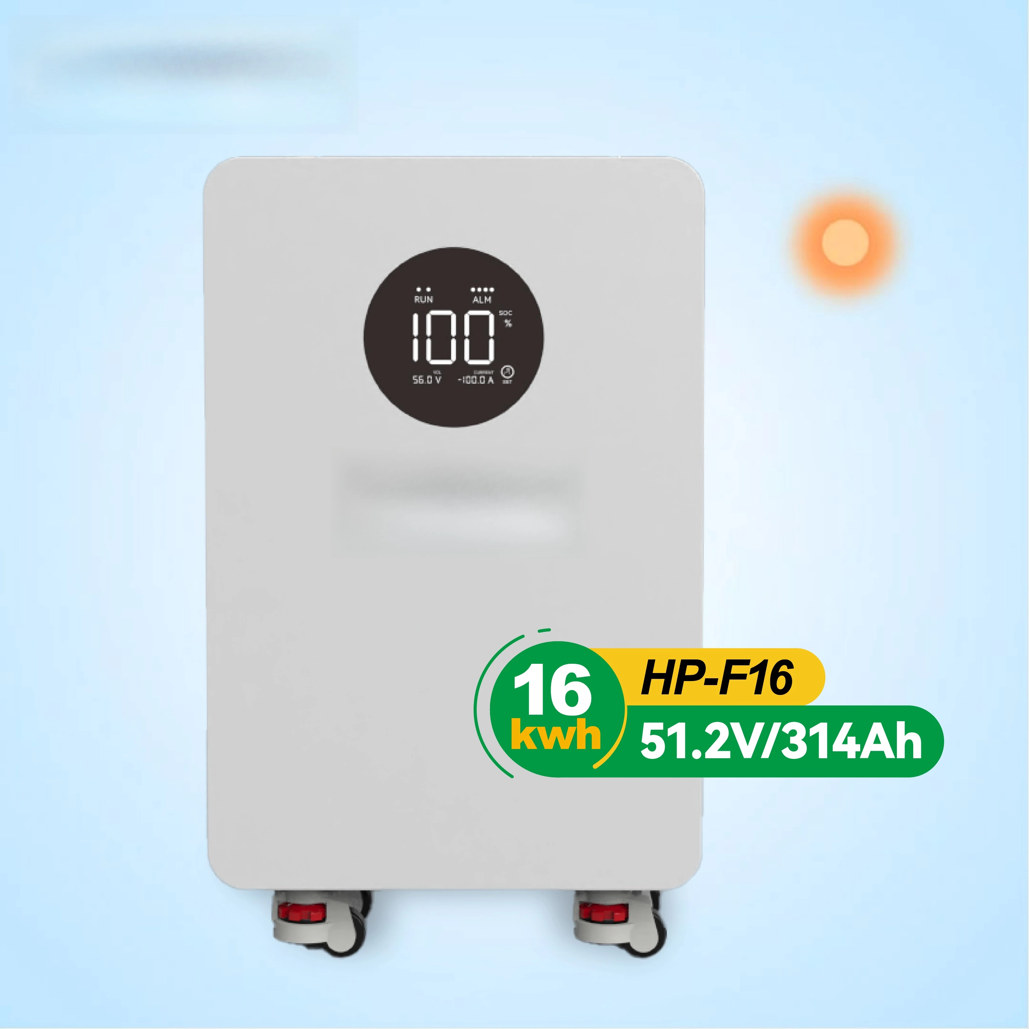 

Wheeled Lithium Battery 51.2V 306Ah 15KWH Lifepo4 Battery 16KWH Mobile Battery With Wifi