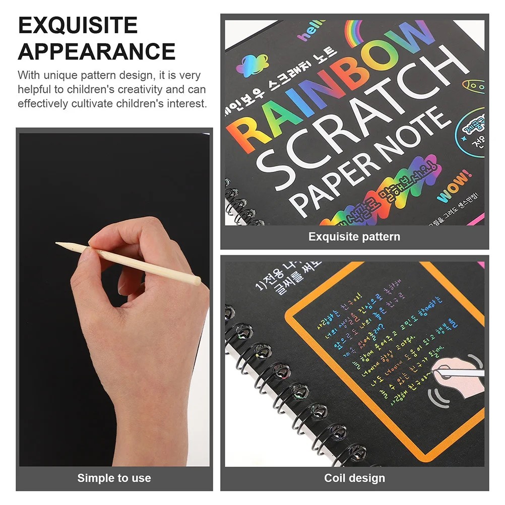 

3 Sets Scratch Book Sketching Books Graffiti Paper Crafts Colorful Kids Scratching Child