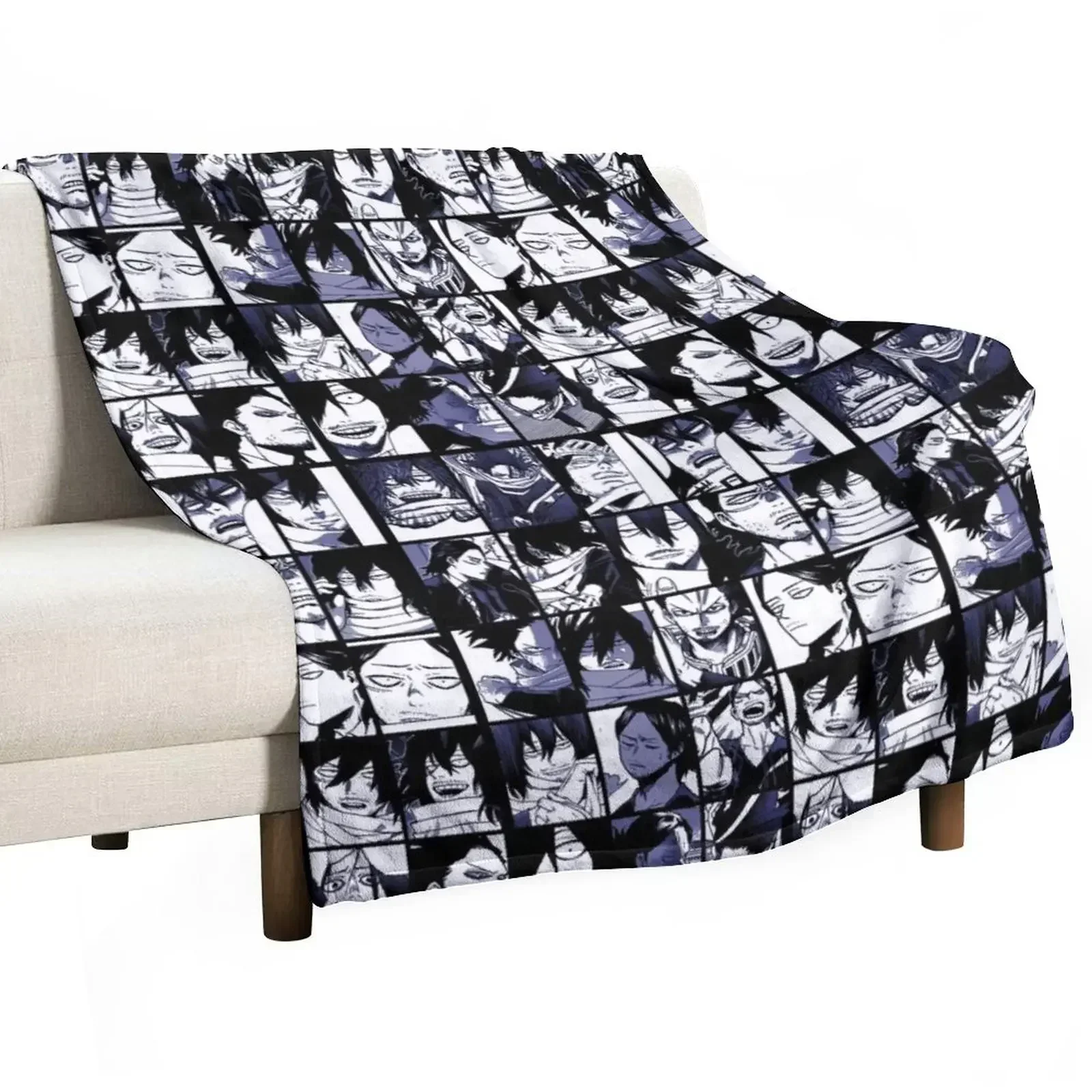

New Aizawa Shota Collage Throw Blanket Long Lasting Soft Plush Blanket for Daily Use