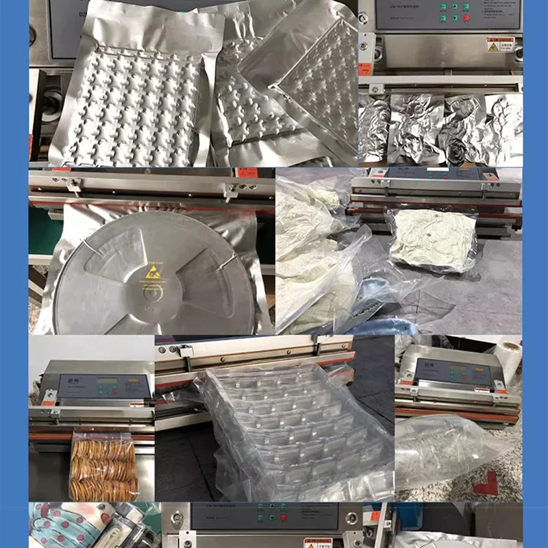 เครื่องบรรจุสูญญากาศอาหารระบบนิวเมติกเครื่องซีลถุงเก็บเนื้อสัตว์ในครัวเชิงพาณิชย์เครื่องปิดผนึกถนอมอาหาร