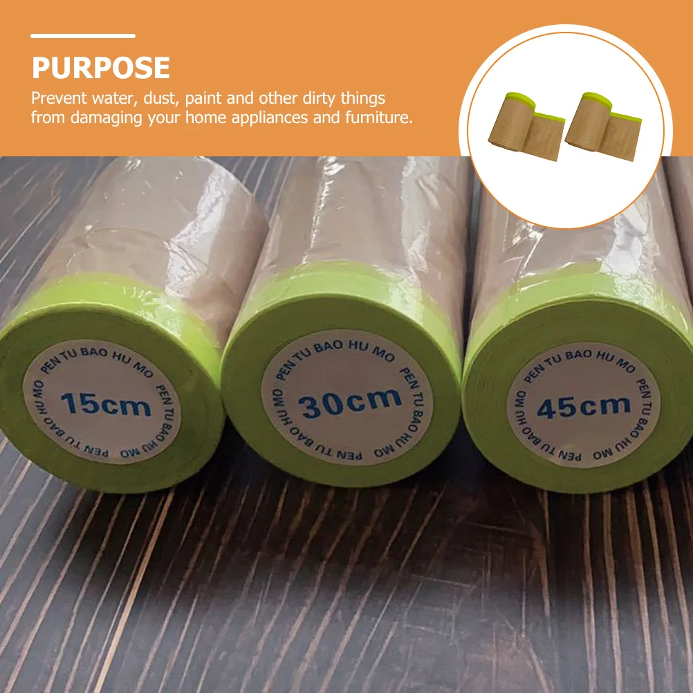 2 rollos de papel de enmascarar de pintura, cubierta protectora Kraft resistente para muebles automotrices, tapicería de suelo, protección de refugio