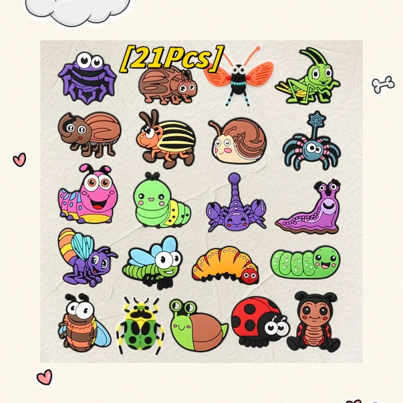 

21-piece insect series shoe buttons spider shoe decorations birthday DIY gift cartoon shoe decorations