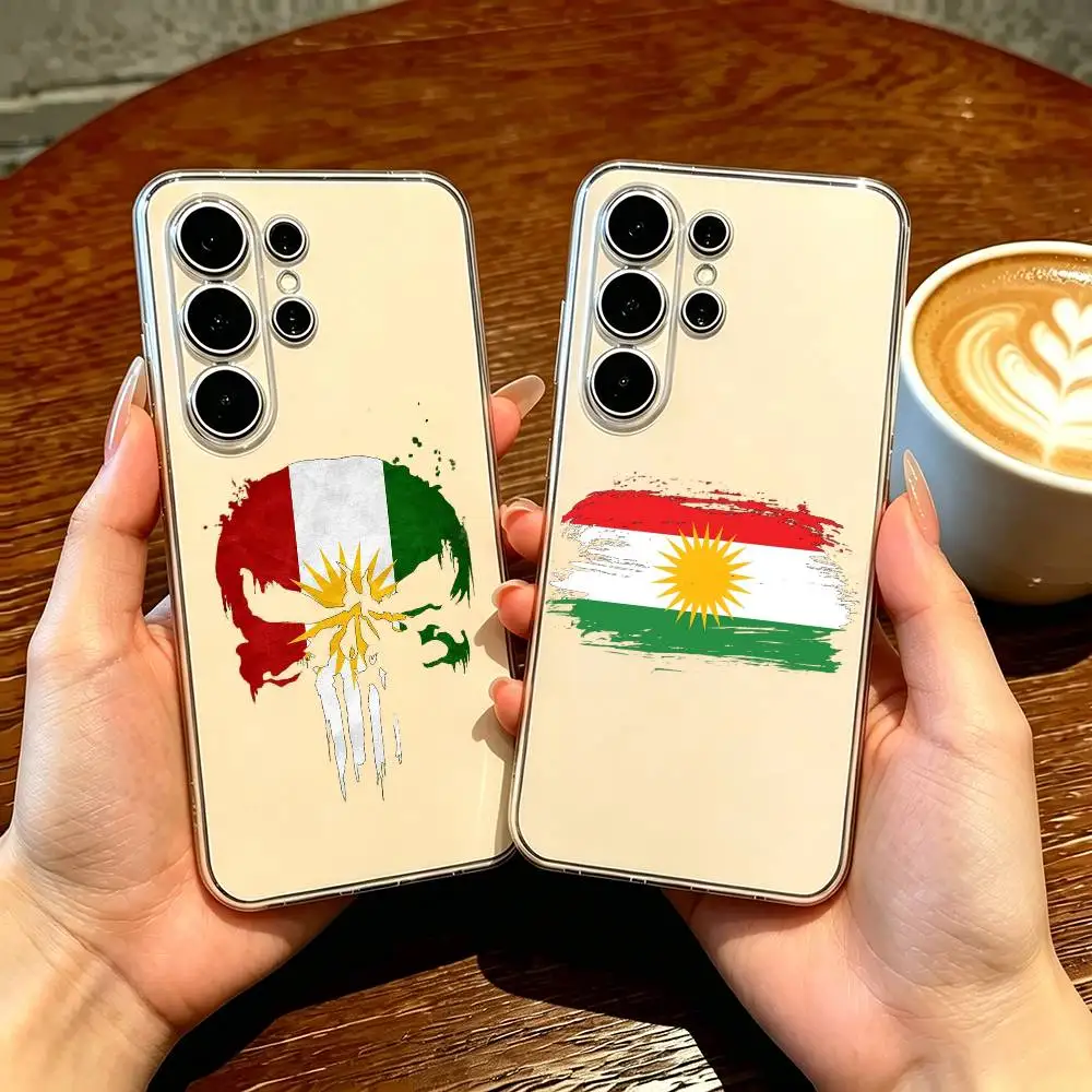 Bestselling K-Kurdistan F-Flag Logo Phone Case Transparent Silicone Soft For Samsung S25,S24,S21,S22,S23,S30,Ultra,S20,Plus,Fe