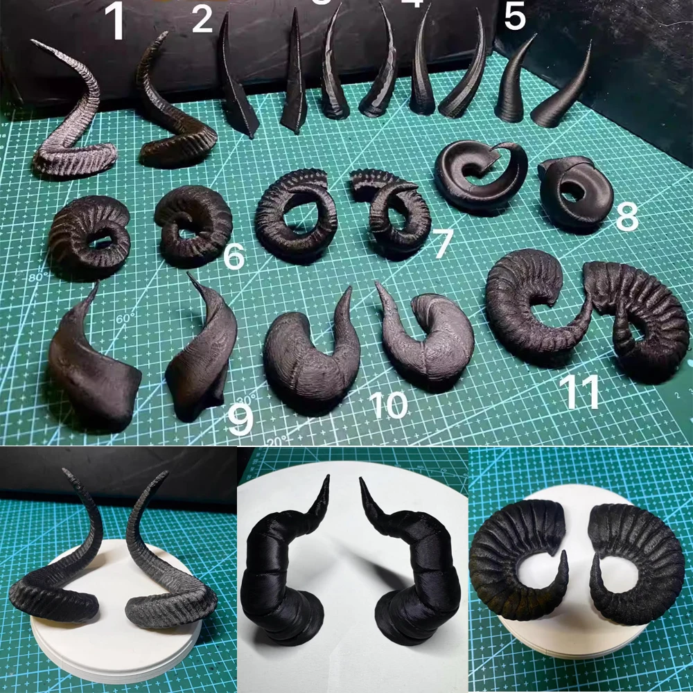 

D09-P925 children handmade toy gsc 1/6 1/4 1/3 ID75 bjd Doll Accessories photo props black animal Sheep Horn 1pair