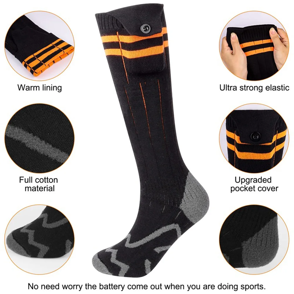 5000mAh Electric Heating Socks Rechargeable Battery Winter Whole Foot Thermal Insulation Socks Men Women Outdoor For Motorcycle