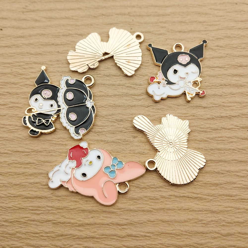 10pcs Enamel Cartoon Charm for Jewelry Making Zinc Alloy Gold Plated