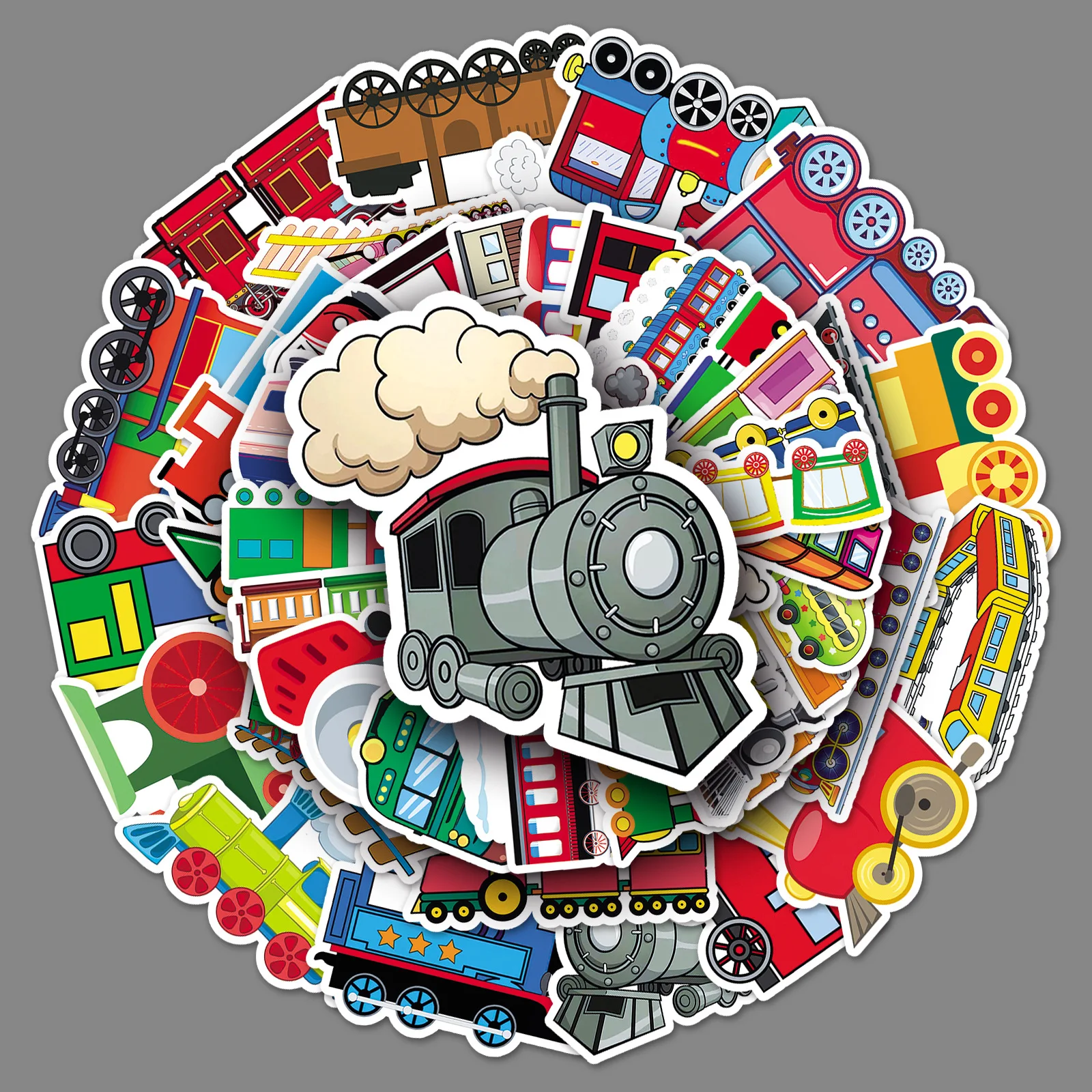 

50 PCS small train graffiti personalized cartoon stickers for DIY water cups skateboards mobile phones luggage waterproof