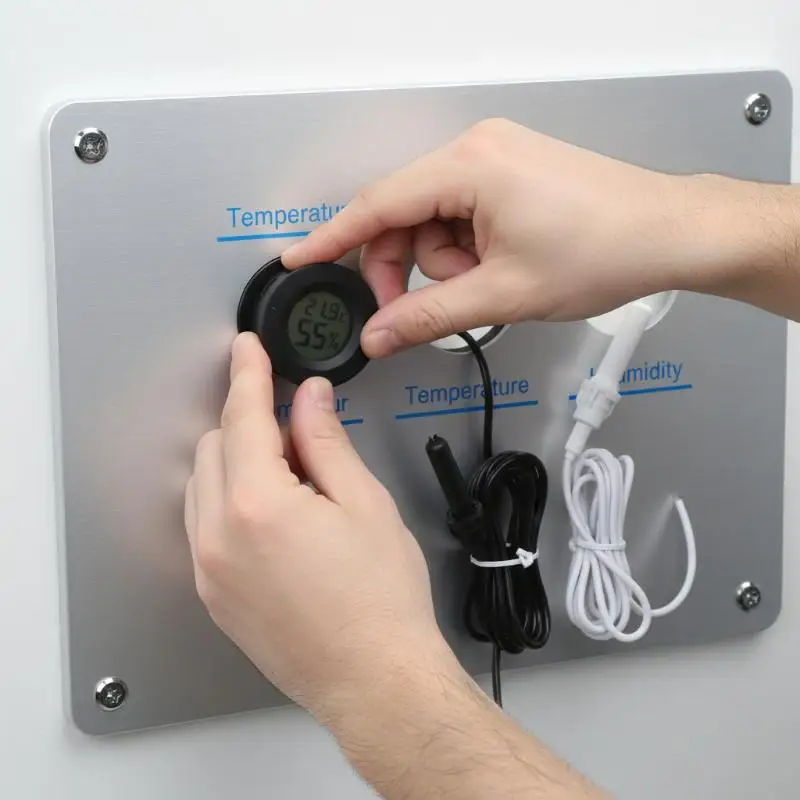 1.5M Probe Digital Round LCD  Hygrometer for Refrigerator Indoor Outdoor Accurate Environment Measurement