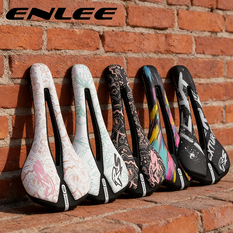 

ENLEE Bicycle Saddle Shockproof MTB Mountain Road Bike Seat Cushion Ultralight Cycling Cushion Soft Comfortable Bike Saddle