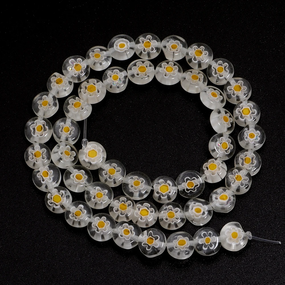 6/8/10mm Bloemvorm Millefiori Lampwork Glazen Kralen Veelkleurige Ronde Spacer Kralen voor Sieraden Maken DIY Armband Accessoires