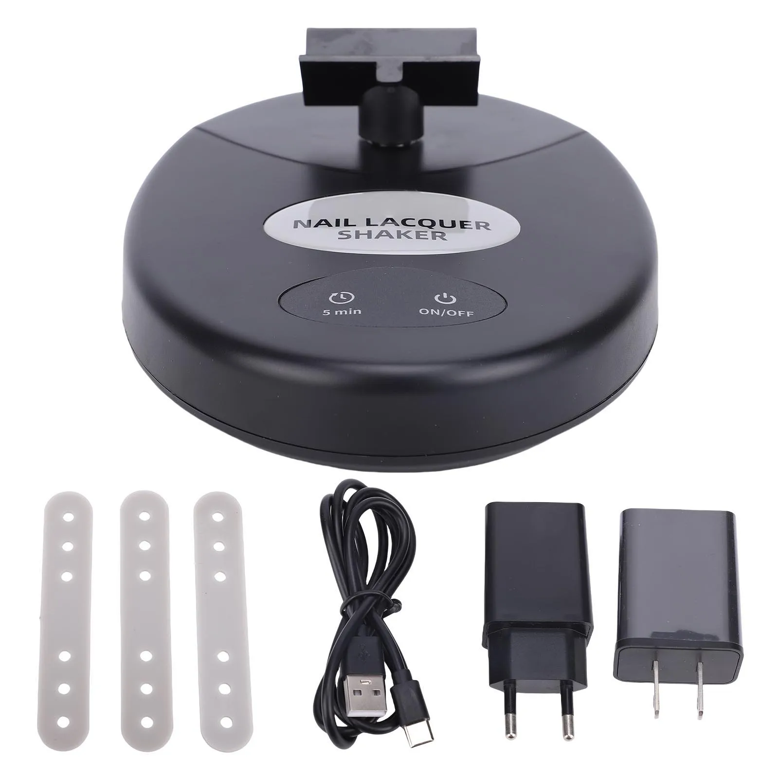 Nail Gel Shaker Nail Polish Mix Machine 5 Minute Timer Nail Lacquer Shaker Varnish Bottle Mixer Evenly Tools for Salons Black