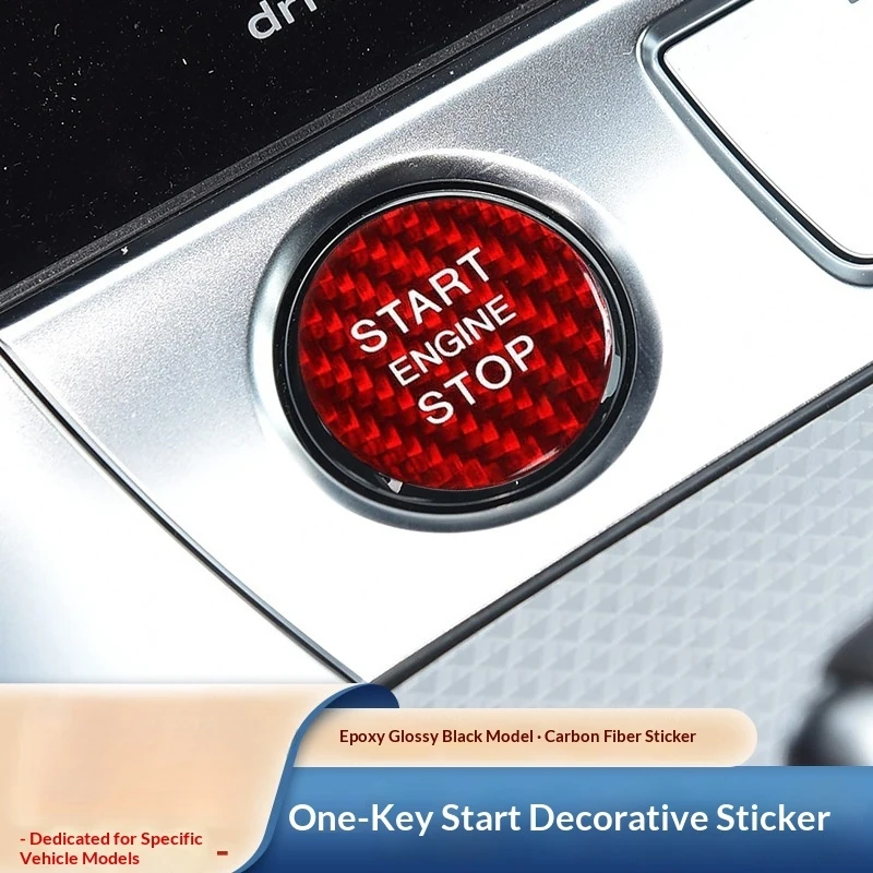 For Audi A4 A3 A6 C8 A5 Q5 Q7 Q3 RS3 RS4 S5 S6 A6L A4L Carbon Fiber Car Styling Interior Engine Start Stop Button Cover Sticker