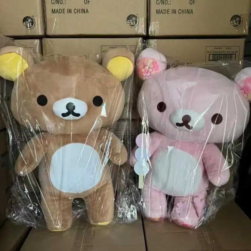 

Kawaii Pink Cherry Blossom Стиль Rilakkuma мультфильм плюшевые игрушки для девочек и мальчиков сопровождают комфортные куклы милое украшение комнаты подарок