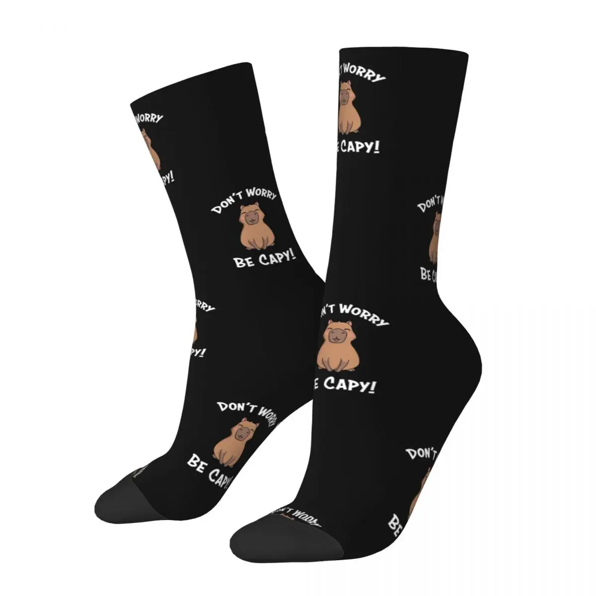 Funny Men\'s Socks Capy Retro Harajuku Capybara Street Style Seamless Crew Crazy Sock Gift Pattern Printed