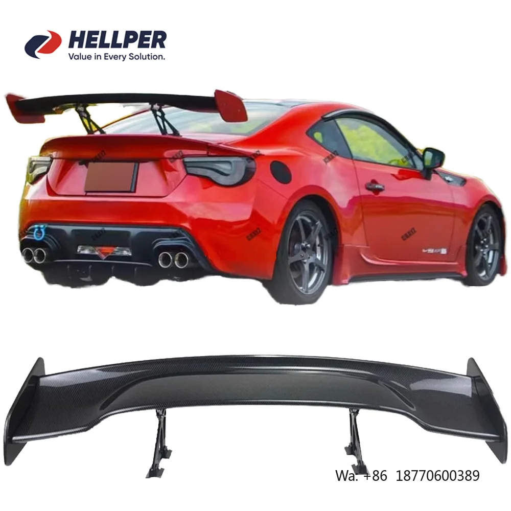 Automobile Universal Tail Wing Assembly Carbon Fiber Black Car Modified Tail Spoiler Sedan GT Style Rear Bumper Trim Trunk Kit