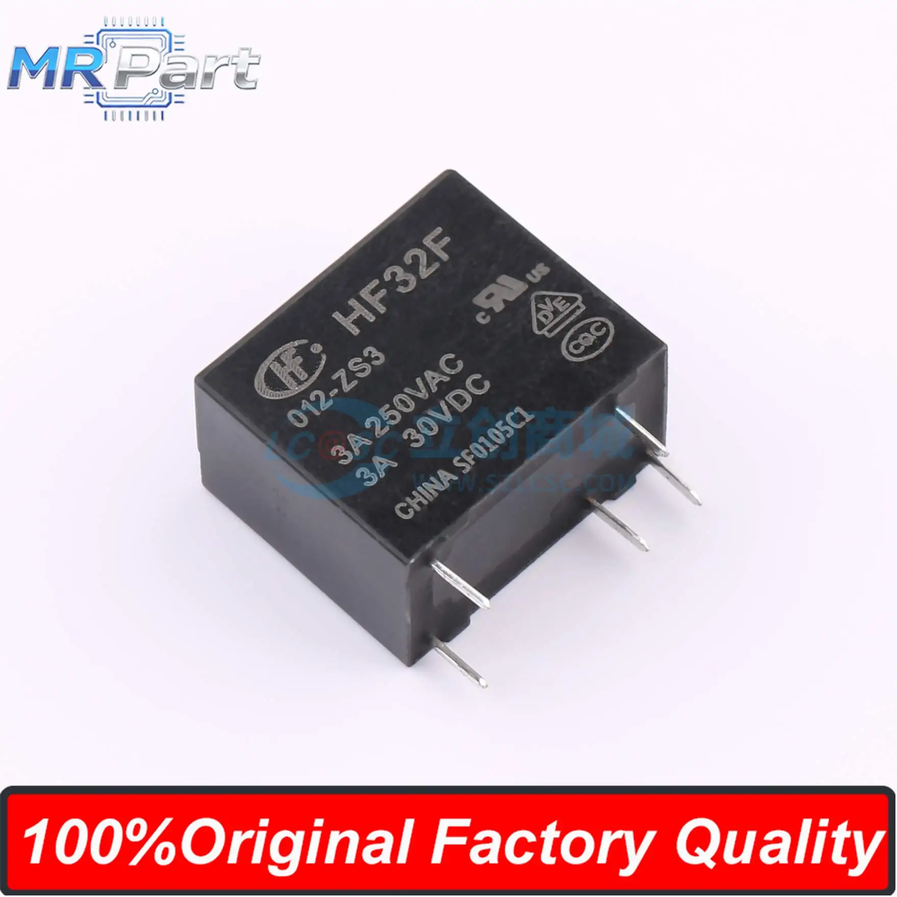 5 Pieces HF32F/012-ZS3 Power Relay 12V 3A 250VAC Set Conversion 1C (SPDT) 5 Pins