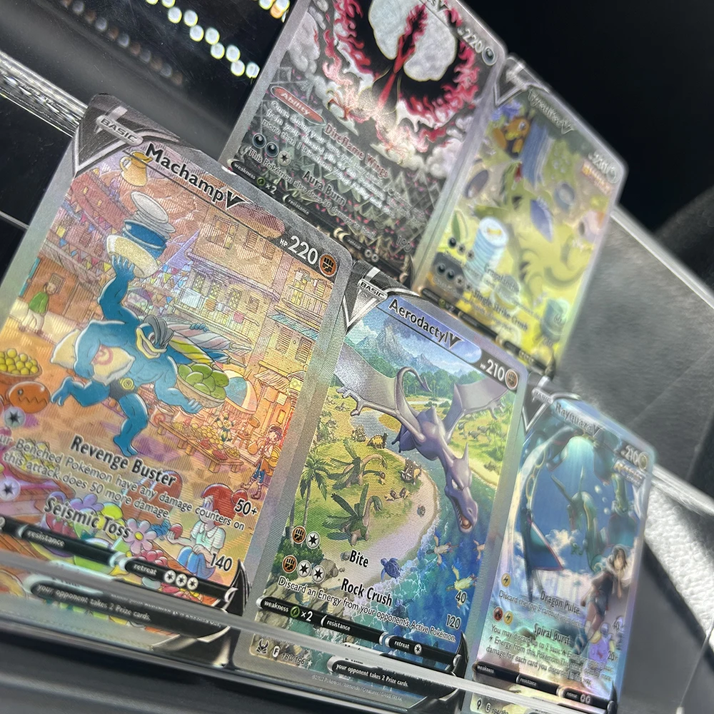

DIY PTCG Collection Card Galarian Moltres V 177/198 Chilling Reign Alternate Art Rare Card English Rayquaza Foil Card Child Gift