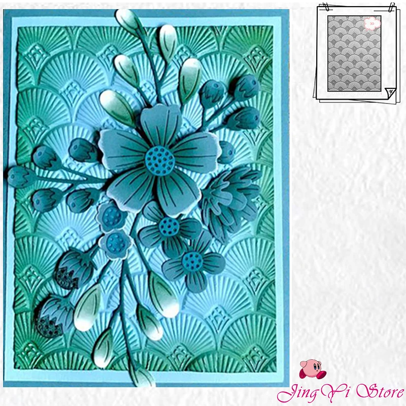 Scrapbooking Supplies Photo Album Flower 3d Embossing Folder Snowflake/Tree Pattern Craft Materials DIY Art Deco Background 2023