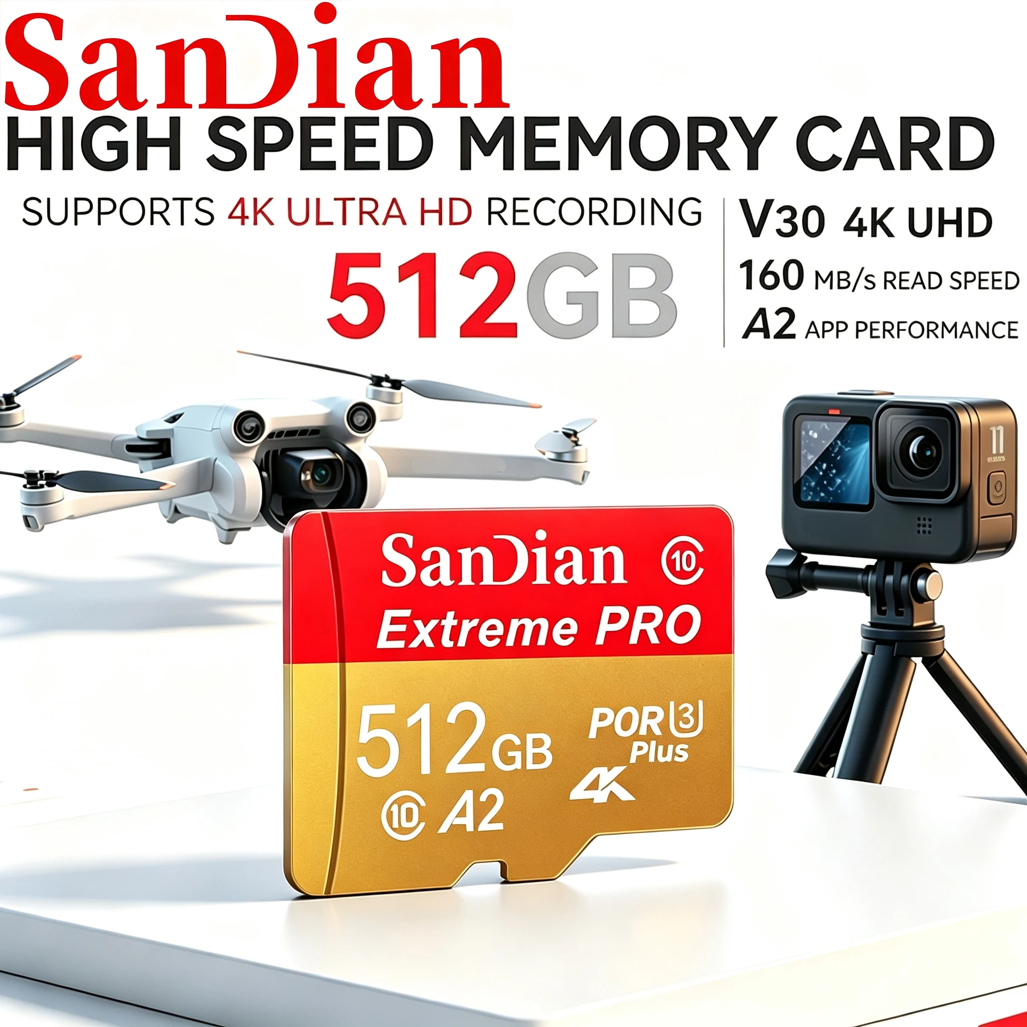 TF Cards SD Cards Micro TF SD Card Memory Card 256GB 512GB 128GB 32GB 64GB Reliable Performance Ultra HD 4K for Mobile GoPro
