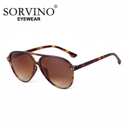 SORVINO 2024 Classic Pilot Sunglasses Women Men Brand Designer Gradient Leopard Brown Vintage Retro Aviation Sun Glasses