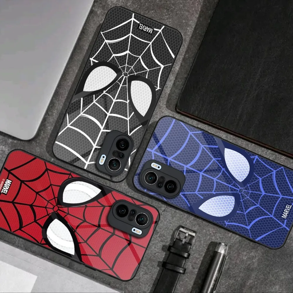 S-SpidermanS Phone Case Glass For Xiaomi PocoF3 13 12X 11 11T 10 12Pro Lite Redmi Note 10 9 8 Pro 9T 9A PocoX3Pro Cover