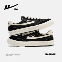 WARRIOR Men Canvas Shoes Black And White Classic College Casual Sneakers Fashion Versatile Men's Vulcanized Shoes