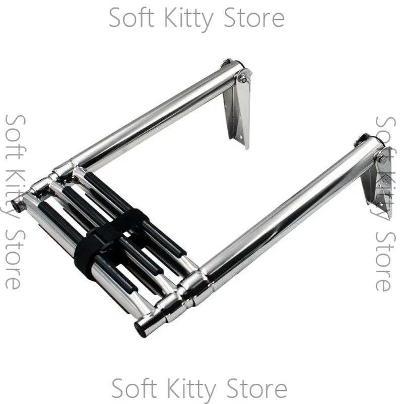 3 Step Telescopic Foldable Stainless Steel Boarding Ladder Launching/Boat Ladder Yacht Deck Step Ship Accessories