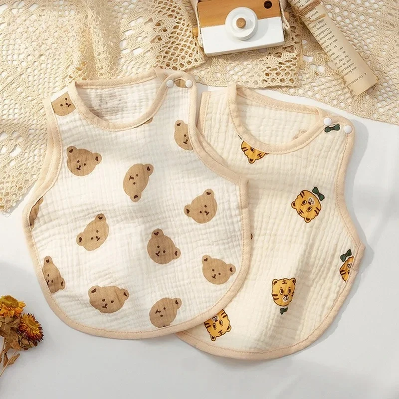 

1 шт., хлопковое полотенце для новорожденных мальчиков и девочек, водонепроницаемые нагрудники с принтом для кормления для младенцев, детей, модные аксессуары из хлопка