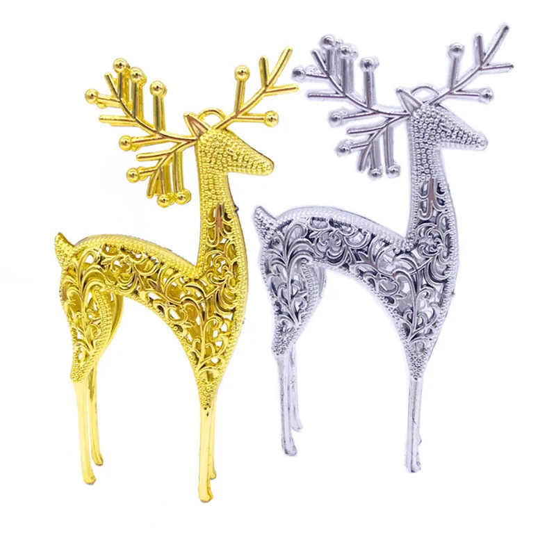 New Christmas hollow deer Christmas elk pendant Christmas tree decoration Golden electroplated deer Christmas props