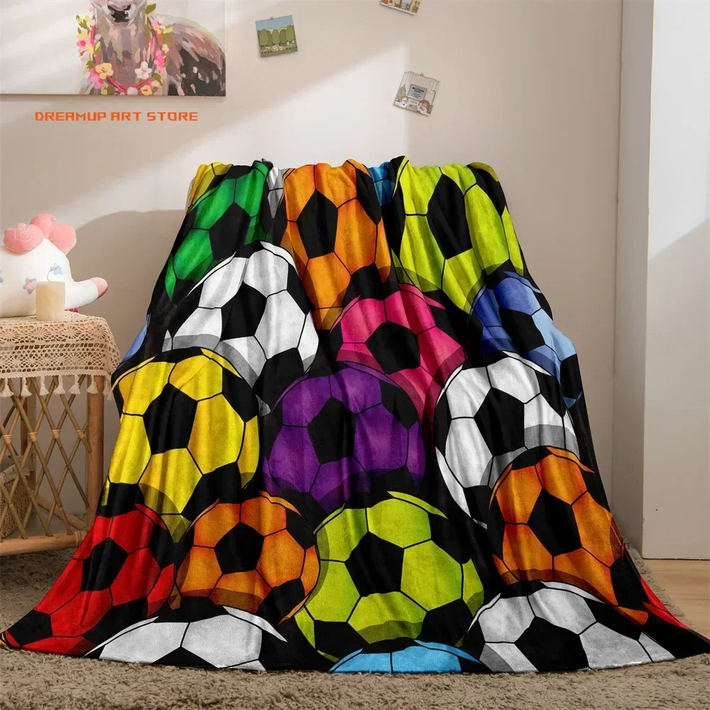 2026 Soccer Throw Blanket 3D Print Football Pattern Blanket For Soccer Fans Teens Boys Kids Cozy Warm Soft Blanket For All Seaso