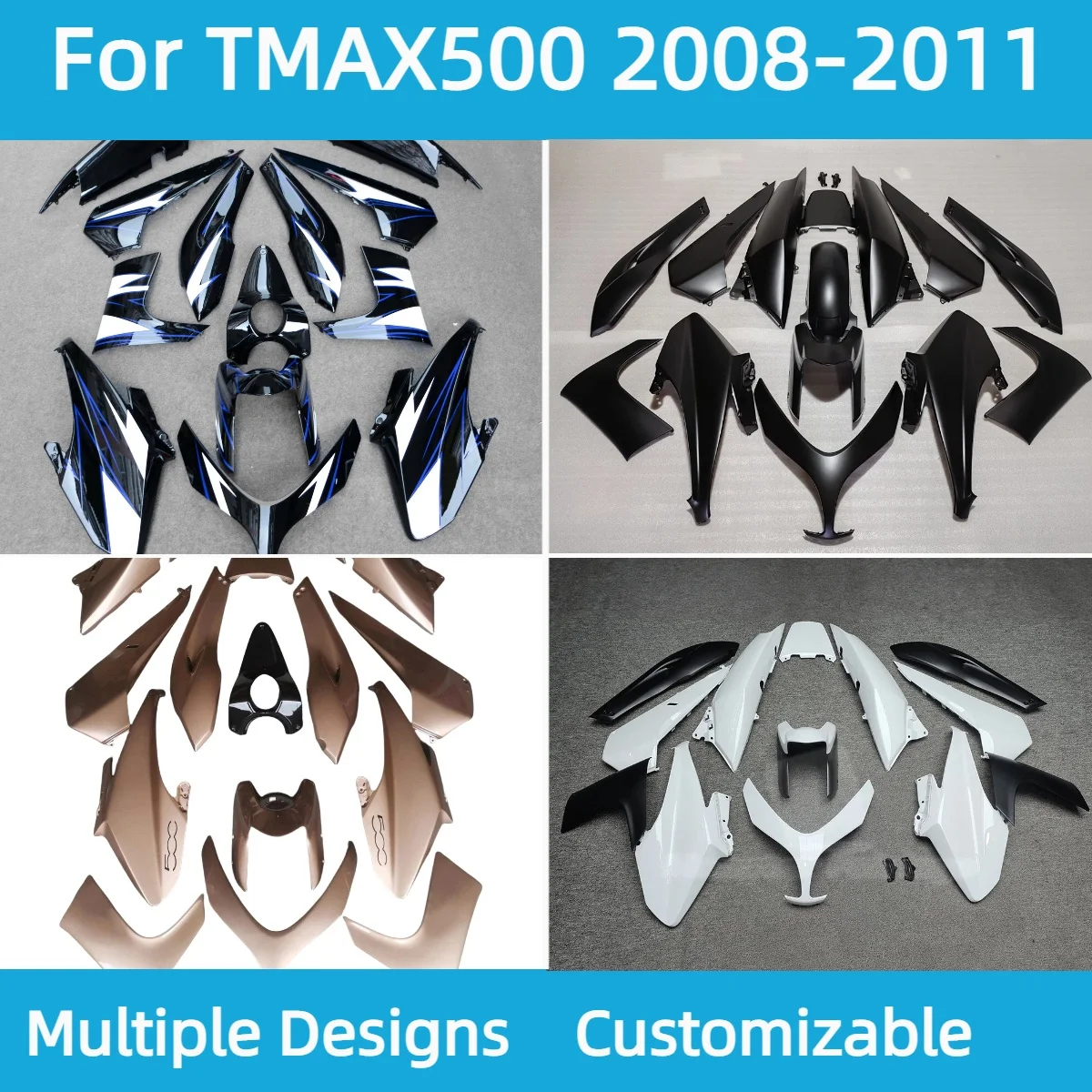 

Для YAMAHA T-MAX 500 2008 2009 2010 2011, обтекатели для мотоциклов TMAX 500 TMAX 500 08-11, комплект обтекателей для кузова послепродажного обслуживания