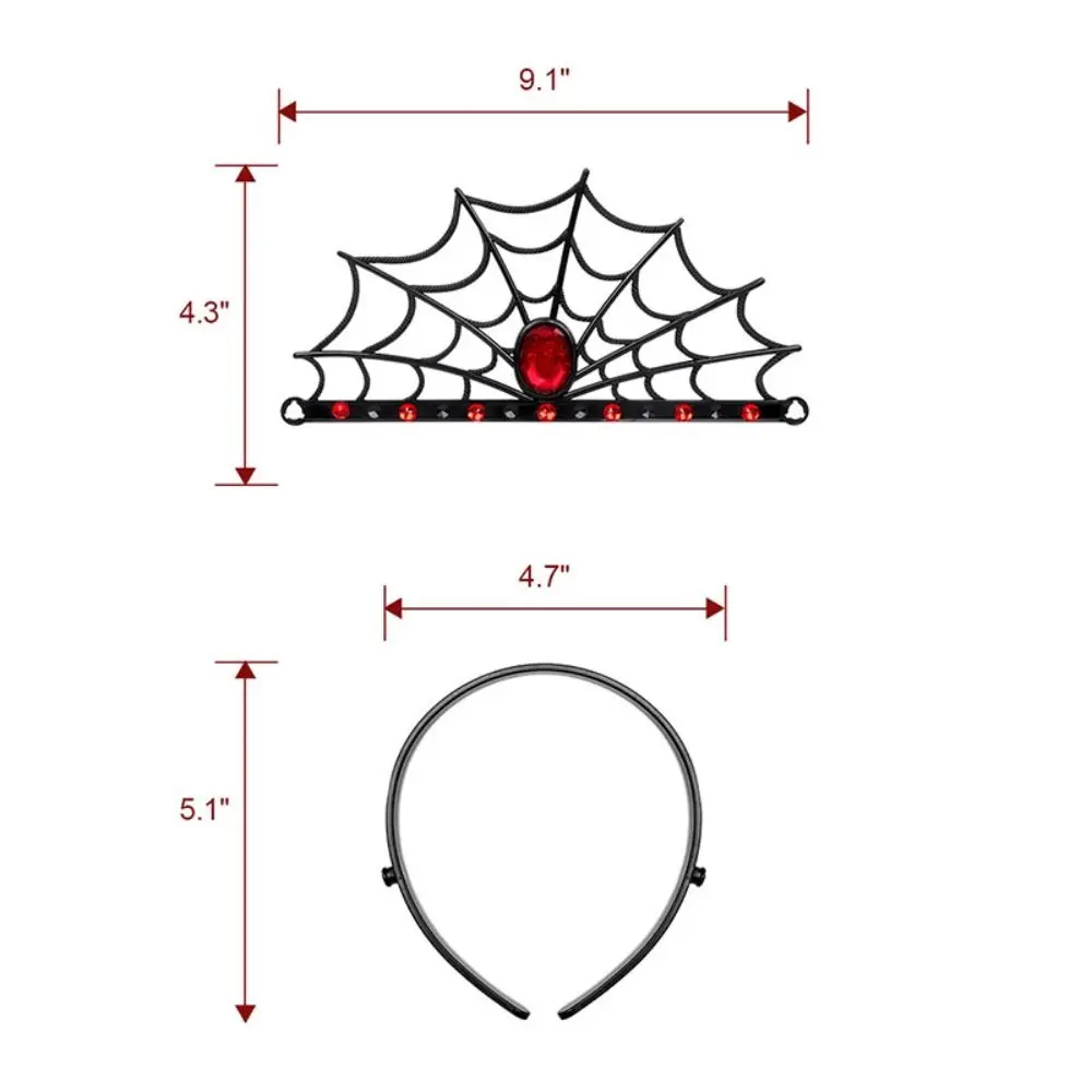 Błyszczący diamentowy pająk królowa korona Cosplay gotycka opaska z pajęczyną ozdoba do włosów Masquerade opaska na Halloween karnawał