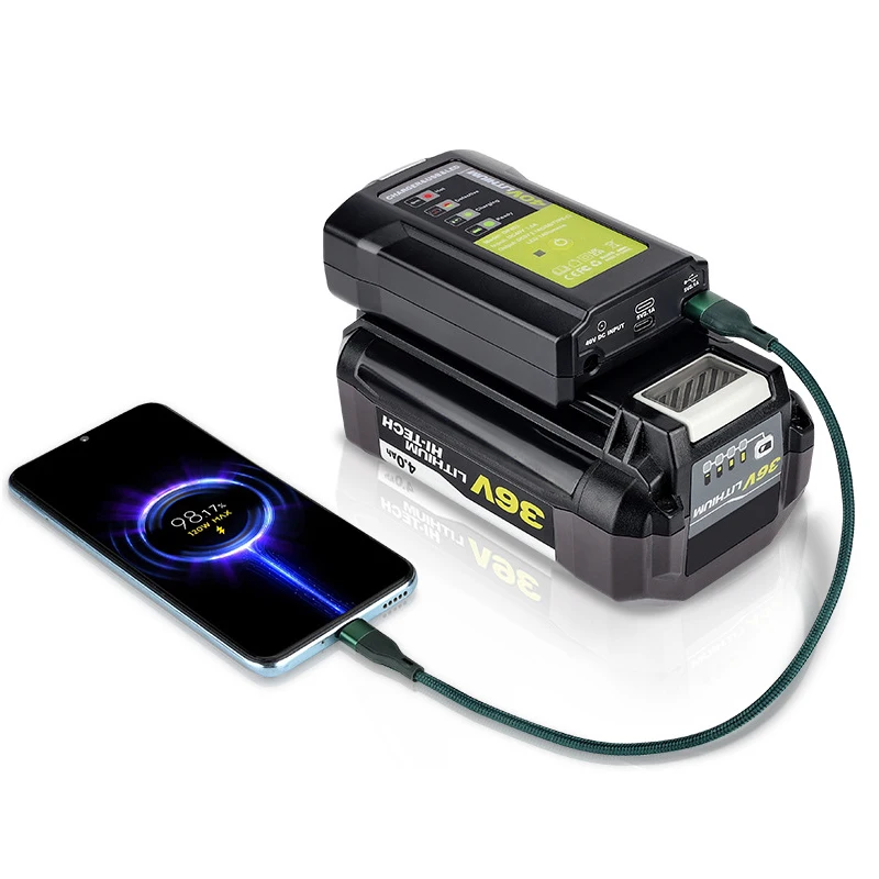 

OP403 Charger Adapter Power Charger Compatible with For Ryobi 40V Lithium Batteries Featuring USB Port and LED Indicator Light