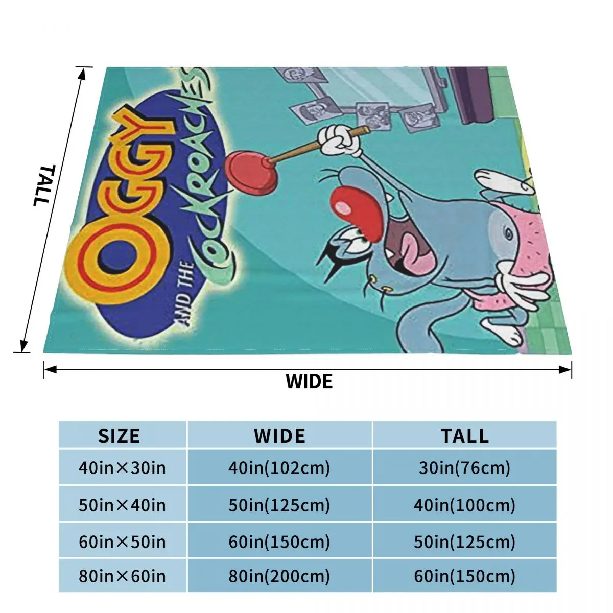Animation Anime Film Oggy And The Cockroaches Blanket Soft Warm Flannel Throw Blanket Bedding for Living room Picnic Home Couch