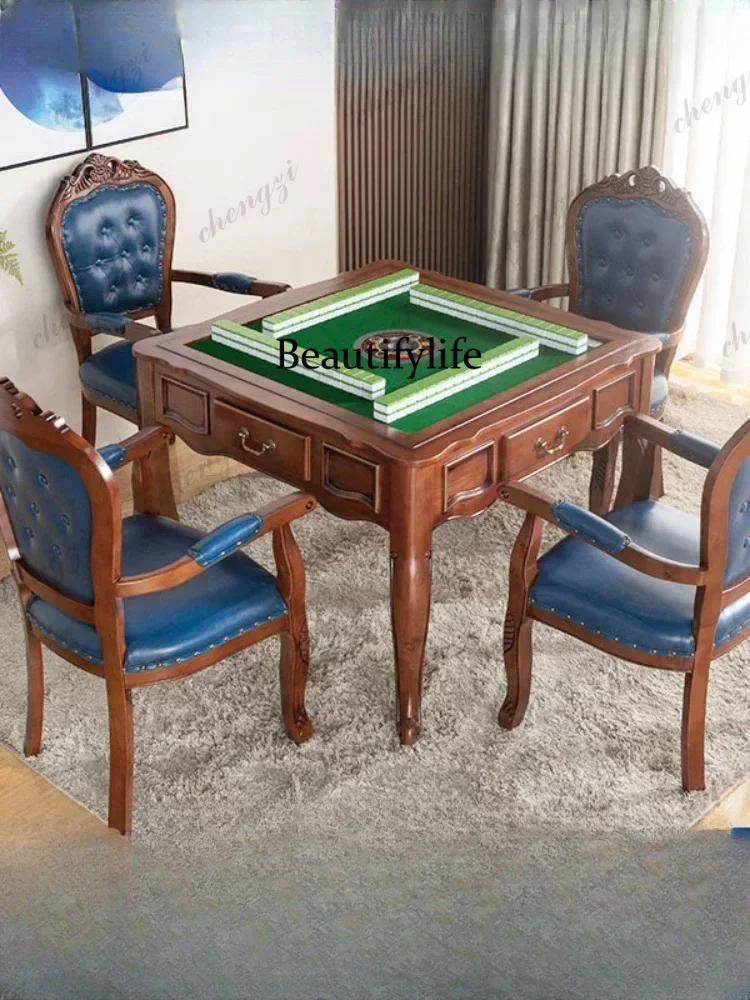 Mahjong Machine Dining Table Dual-Use European-Style Dining Linen Integrated Household Electric Multi-Function Machine Linen