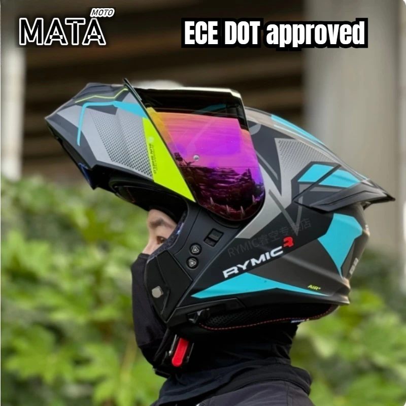 

Мотошлем-трансформер для мотокросса с двойным визором, одобренный ECE DOT, модульный шлем для мужчин и женщин