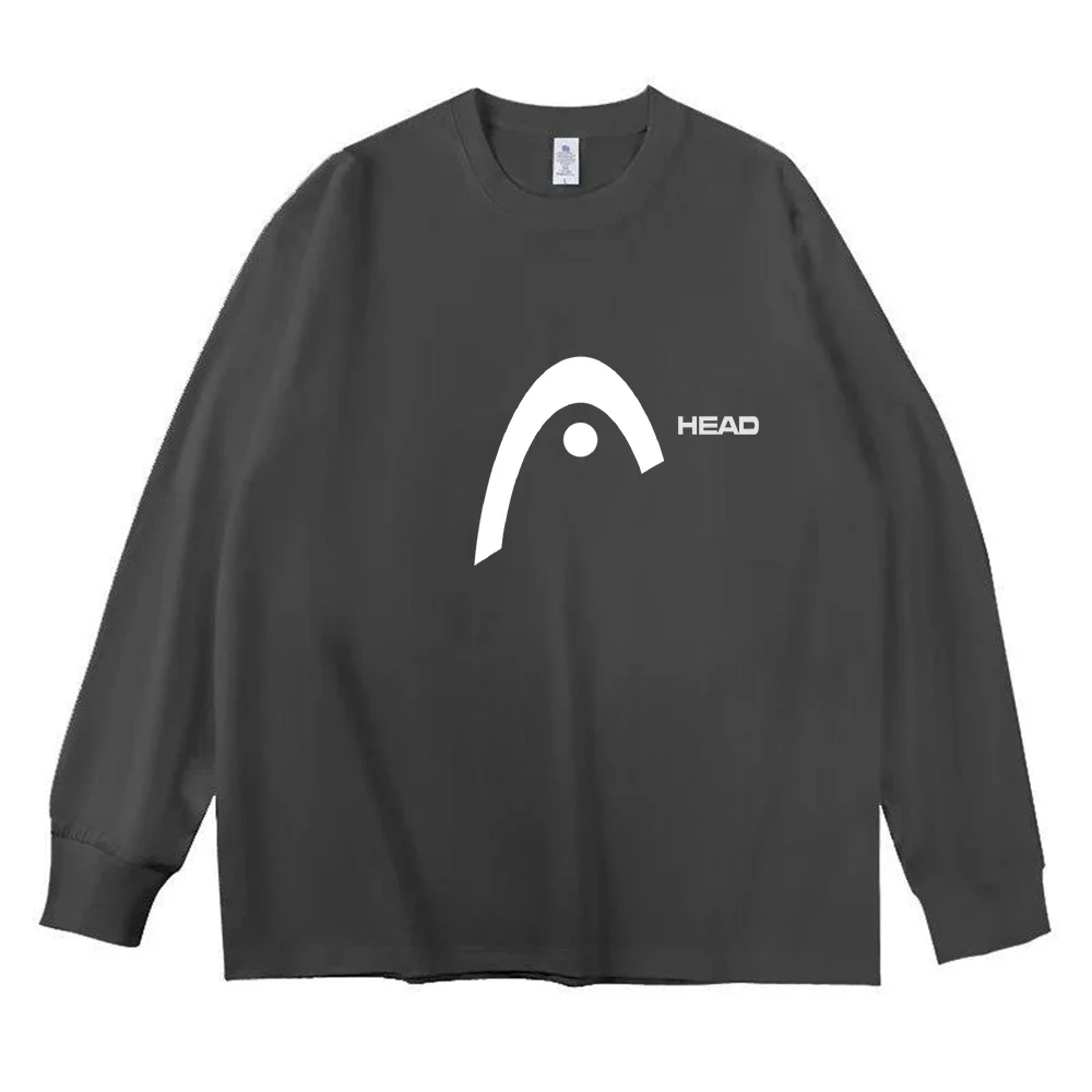 100% Cotton Long Sleeve T-Shirt Men Solid Basic Crew Neck Soft Casual Top view 2
