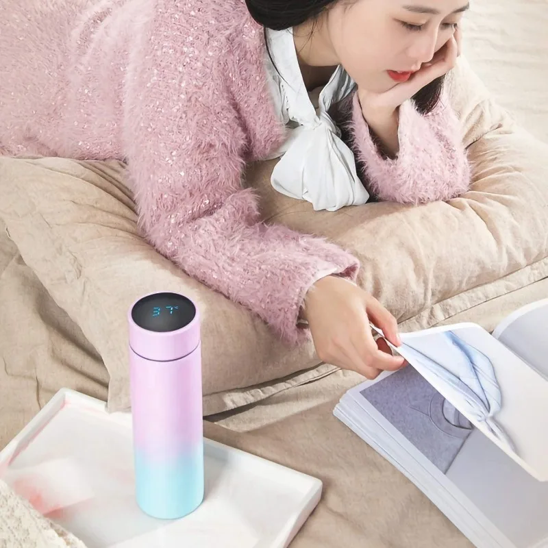 Smart Touch Temperature Display Vacuum Insulated Cup Stainless Steel Gradient Color for Christmas Gift Travel Sports Drinkware