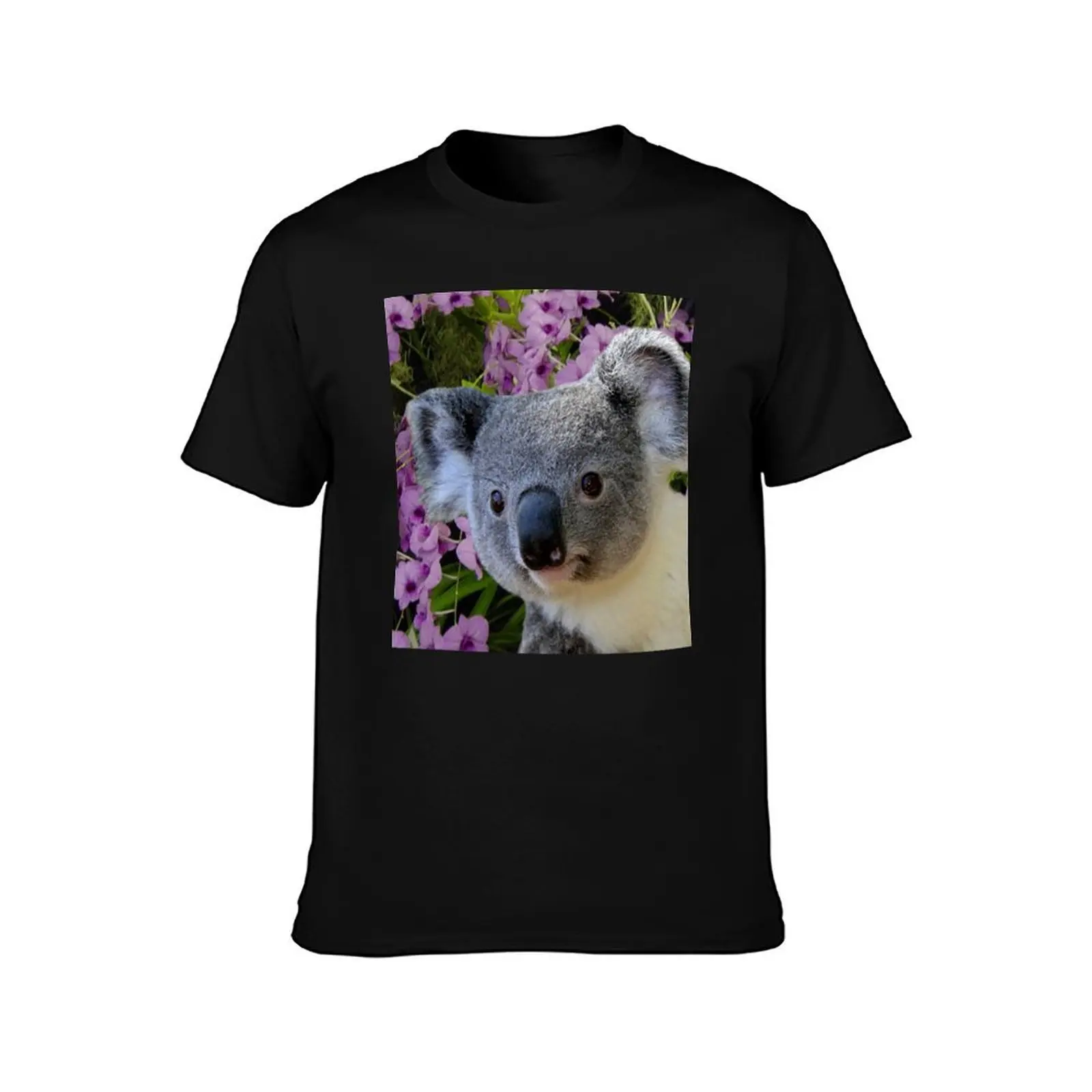 Koala and Orchids T-Shirt Outdoor Sports Short Sleeve Top T-Shirt