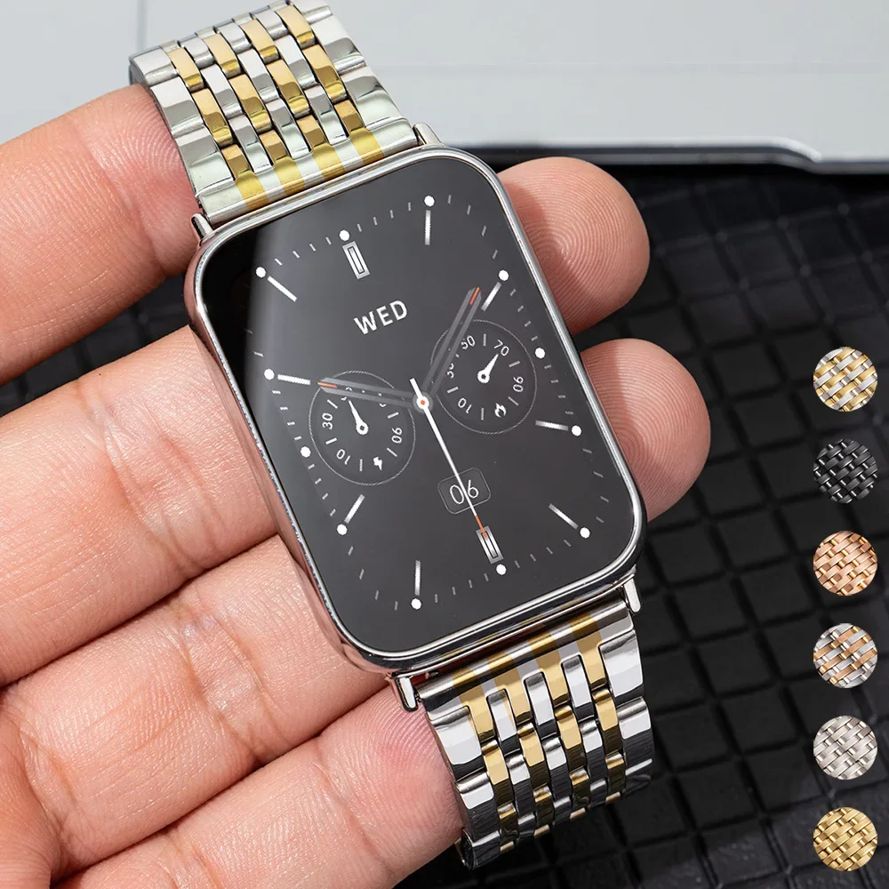 أشرطة من الفولاذ المقاوم للصدأ لساعة Redmi 5 4 سوار معصم معدني لشاومي Miband 9 Pro 8 Pro أشرطة ساعات بديلة