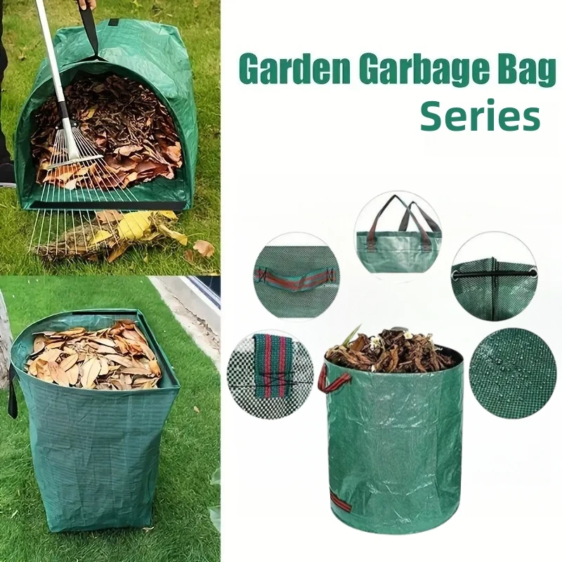 

1 Pack 16/32/72/53 Gallon Garden Waste Bag heavy duty Large Leaf Basket Bag With Handle Reusable/Collapsible Lawn Trash Bag