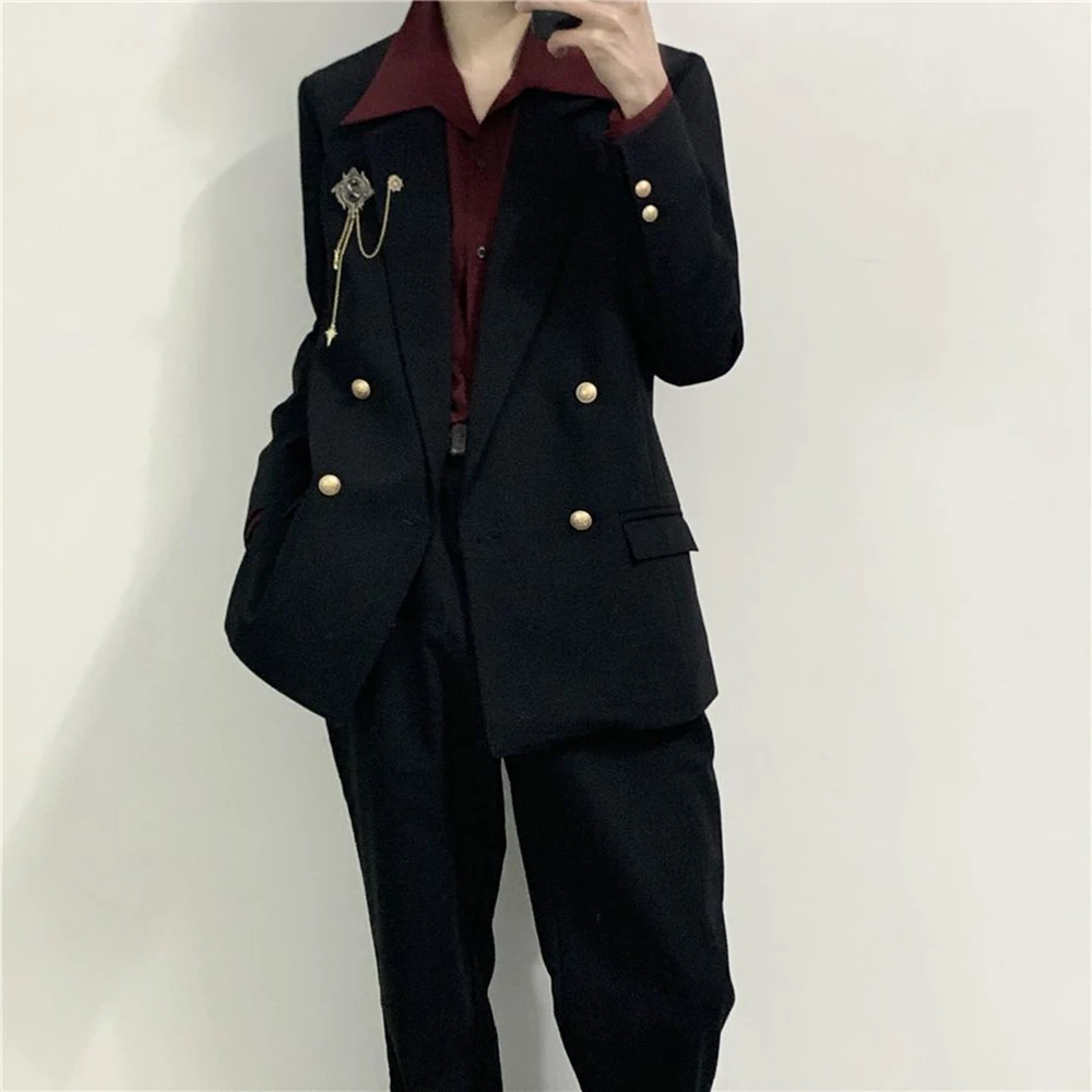 

2025 Winter New Men's Solid Color Long-Sleeved Suit Jacket Japanese Retro Fashion Trendy High Street Casual Loose Men's Top