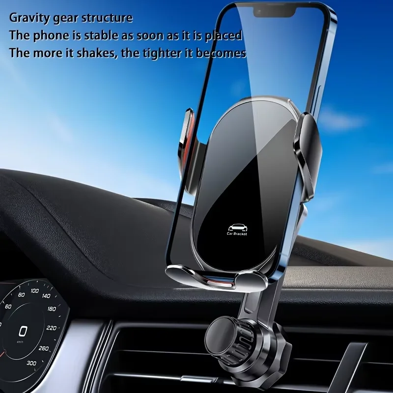 Lcars Silver Textured Car Phone Holder, Securely Fixes and Prevents Falling Off, Rotates Freely in Multiple Angles, Strong Clamp for Stability and Anti-Slip, Compatible with Various Phones, Can Be Used with One Hand, Protects the Phone, Does Not Scratch the Interior, a Must-Have Accessory in the Car, Suitable for Both Male and Female Drivers