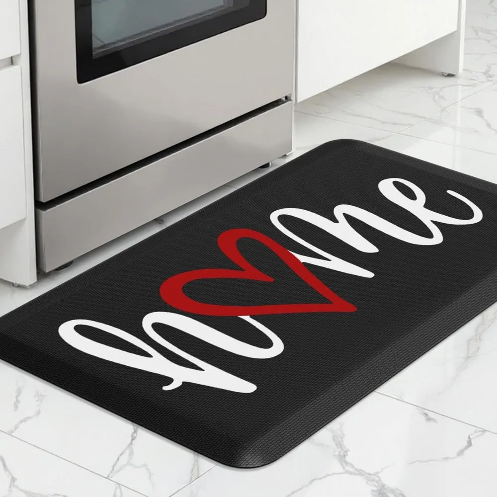 

Cushioned Anti-Fatigue Kitchen Mat Non-Slip Rug Stain Resistant for Floor Office Sink 17.3x28 Black