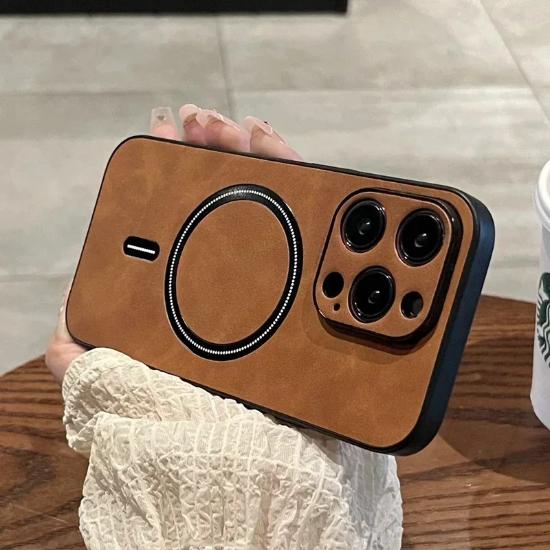 Роскошный магнитный чехол для телефона Cortex с беспроводной зарядкой для iPhone 11, 12, 13, 14, 15, 16 Pro Max Plus X Xs XR Magsafe Bumper Cover