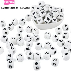 10-100pcs 12MM Silicone Letters Beads To Make Bracelets English Alphabet Beads DIY Personalized Name Chain Jewelry Accessories