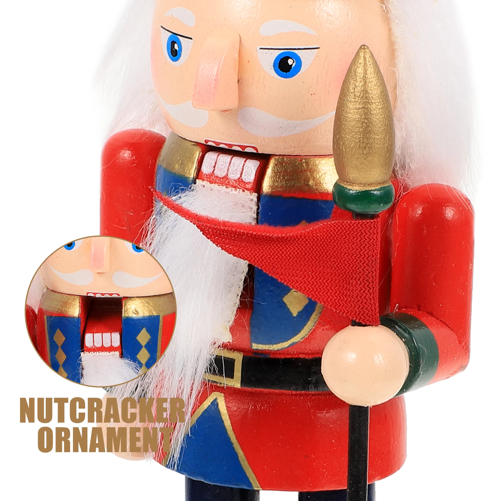 

1pc Wooden Nutcracker Soldier Christmas Decoration Craft Festive Holiday Tabletop Decor Xmas Gift Home Party Display