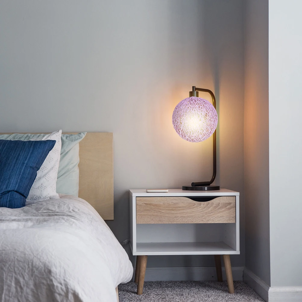 

Rattan Lamp Shade Hanging Ball Lightshade For Ceiling Wall Bedside Lamps Dust Protection Durable Basket Lightshade Cage Guard