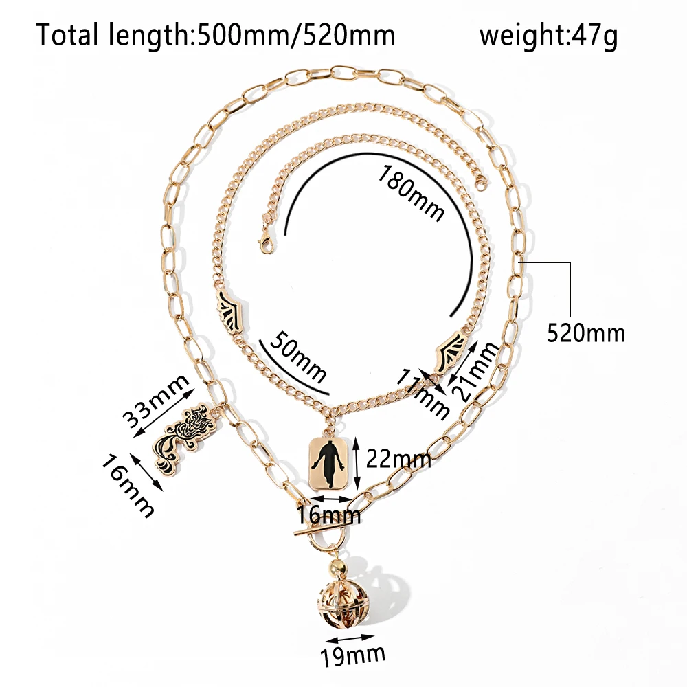 Fashion Double deck Animes Tokyo Revengers Necklace Kazutora Hanemiya Necklace for Men Women Hip-hop Jewelry Accessories